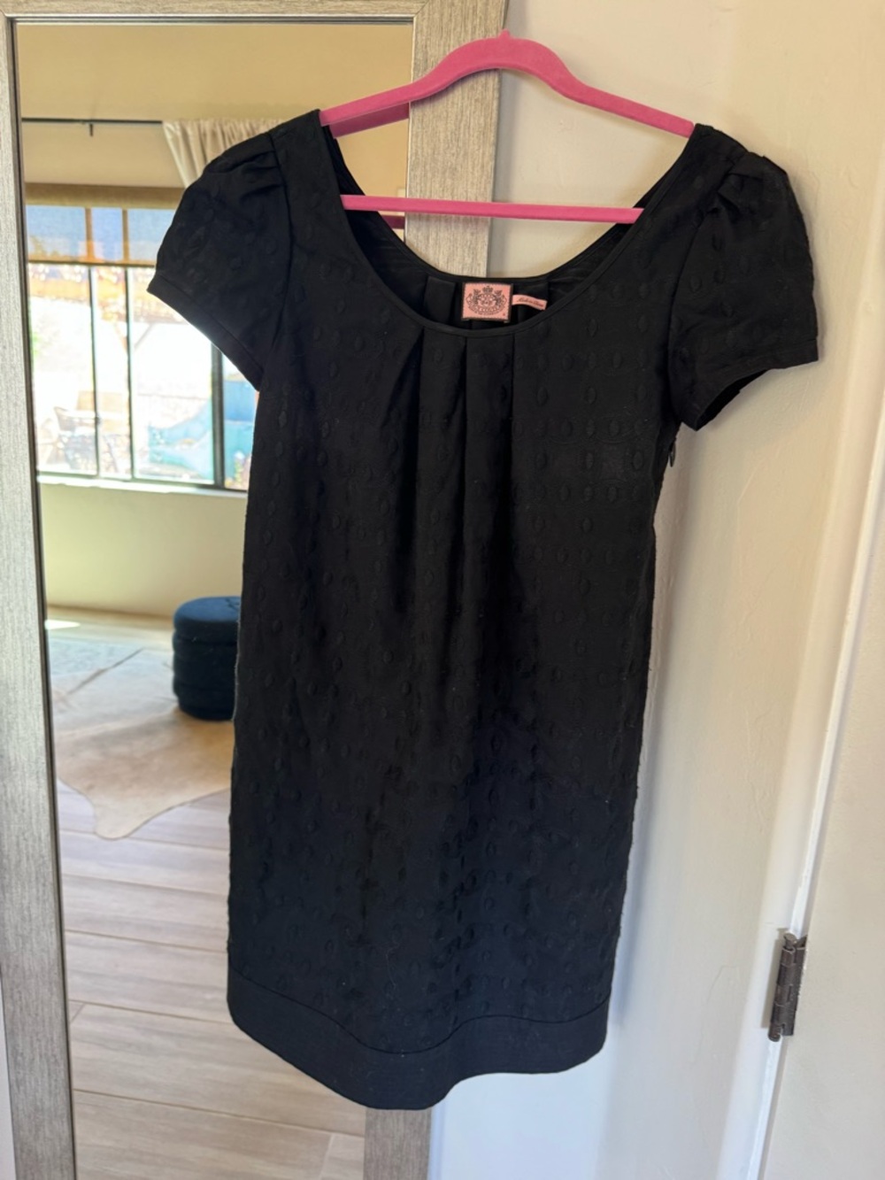 Juicy Couture Black Short Sleeve Scoop Neck Mini Dress